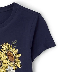 Girls Flowers Graphic Tee