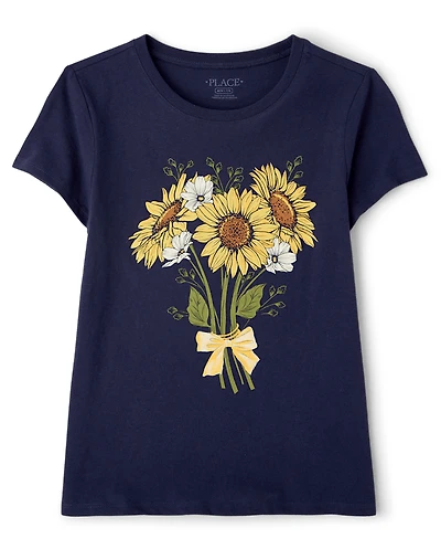 Girls Flowers Graphic Tee