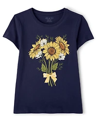 Girls Flowers Graphic Tee