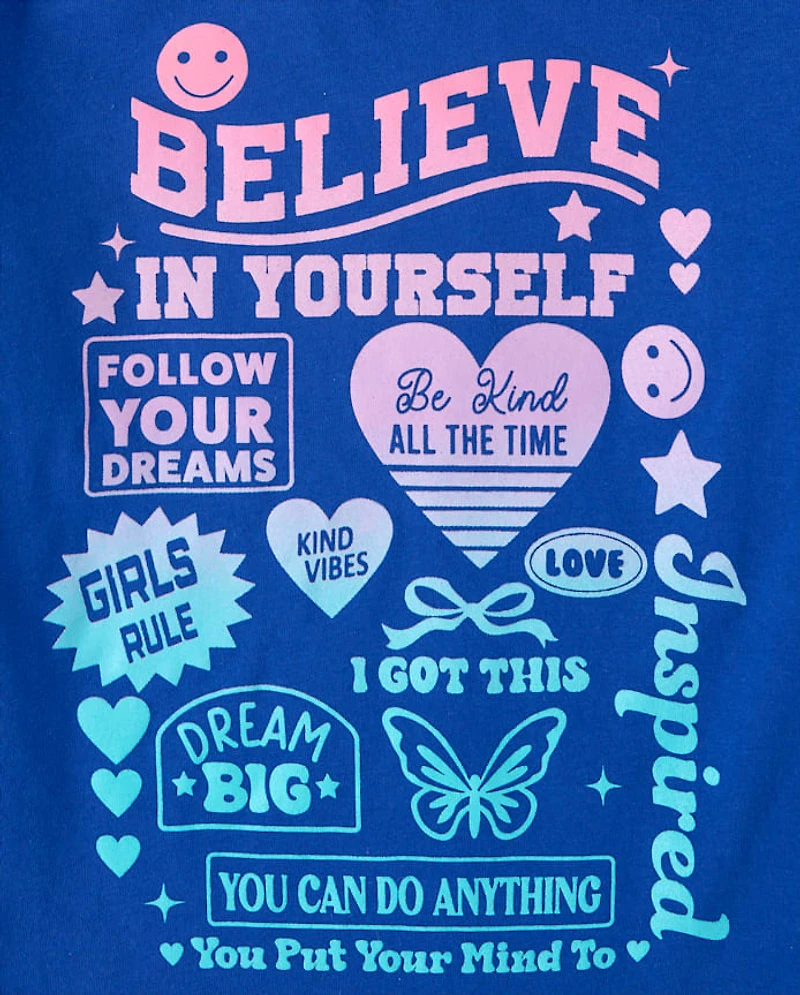 Girls Positive Words Graphic Tee