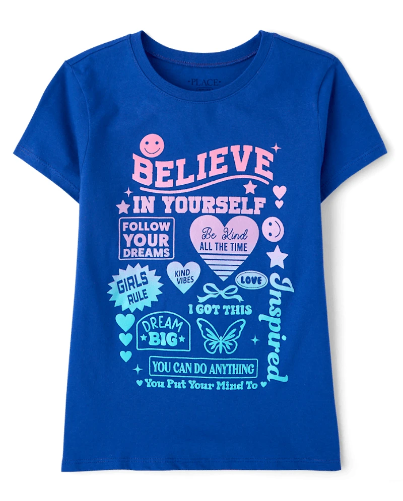 Girls Positive Words Graphic Tee