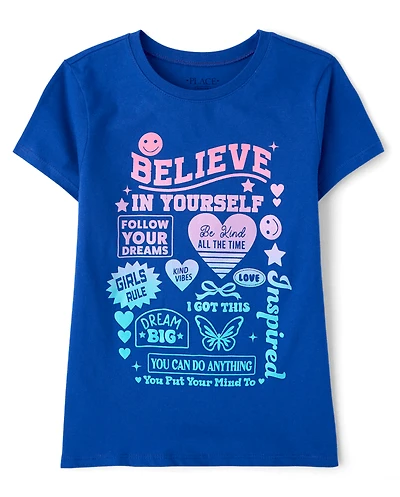 Girls Positive Words Graphic Tee