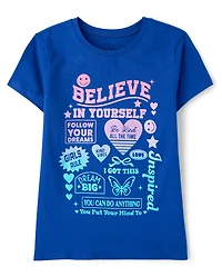 Girls Positive Words Graphic Tee