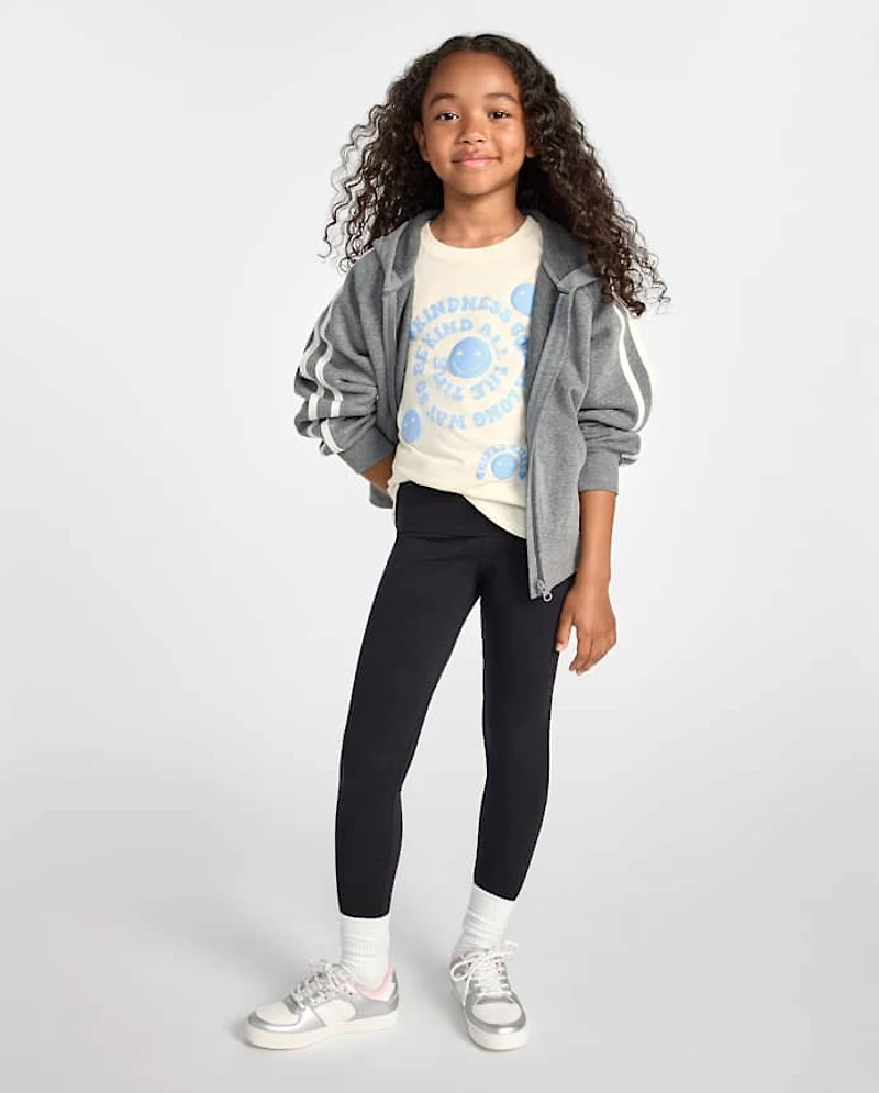 Girls Kindness Happy Face Graphic Tee