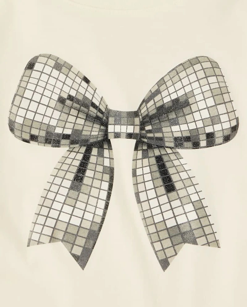 Girls Disco Bow Graphic Tee