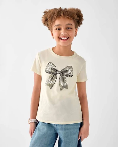 Girls Disco Bow Graphic Tee