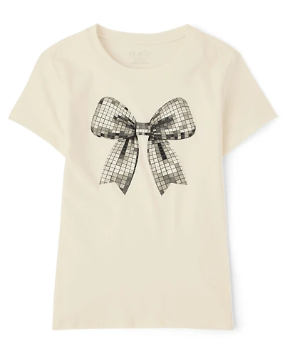 Girls Disco Bow Graphic Tee