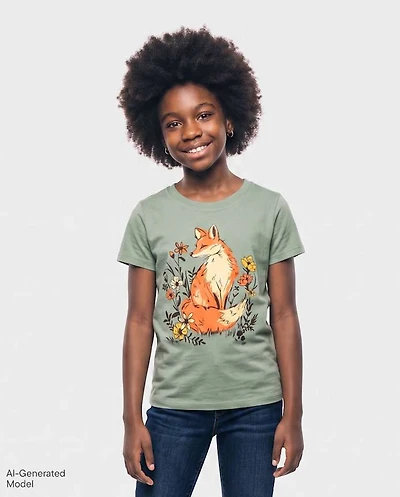 Girls Fox Graphic Tee