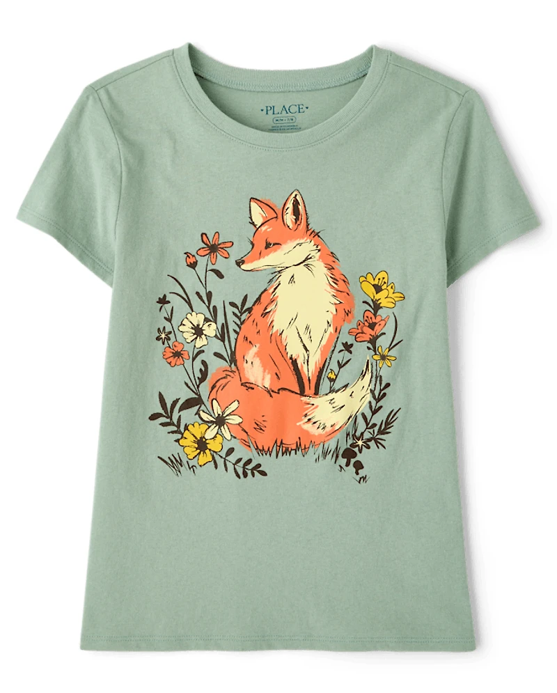 Girls Fox Graphic Tee