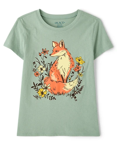 Girls Fox Graphic Tee