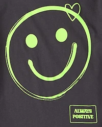 Girls Happy Face Graphic Tee