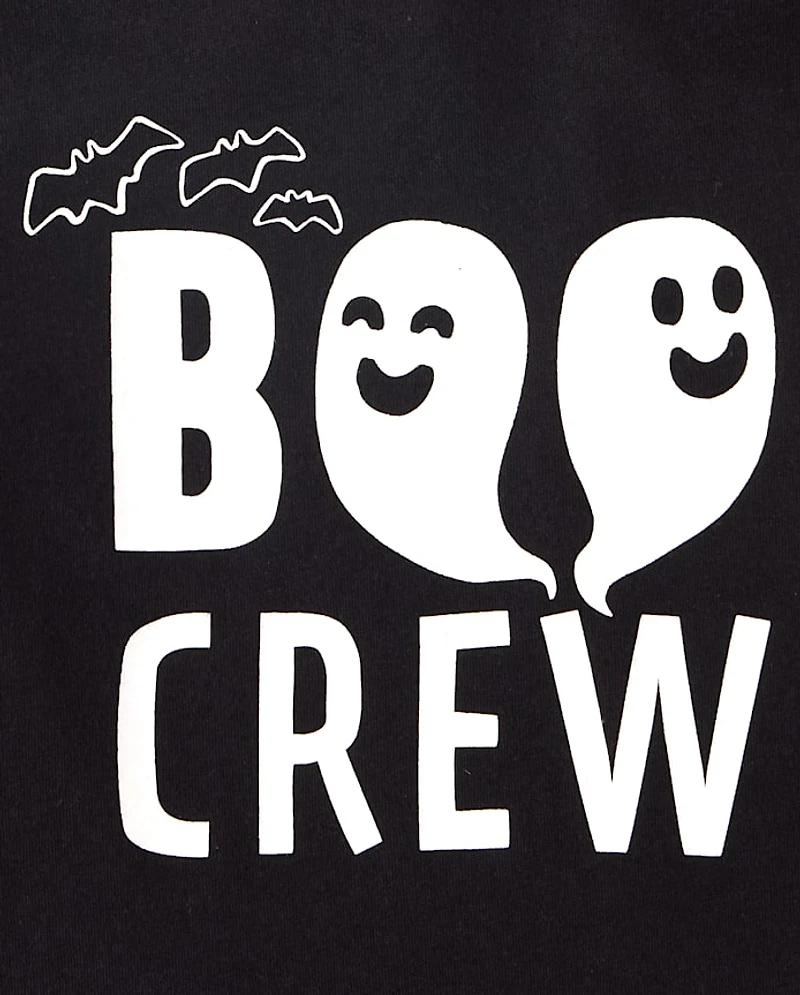 Baby And Toddler Matching Family Glow Halloween Boo Crew Graphic Tee
