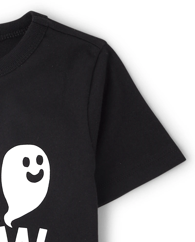 Baby And Toddler Matching Family Glow Halloween Boo Crew Graphic Tee