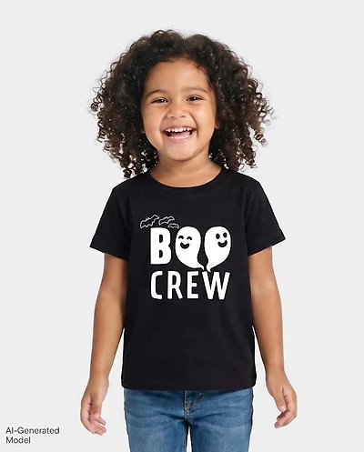 Baby And Toddler Matching Family Glow Halloween Boo Crew Graphic Tee