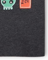 Baby And Toddler Boys Glow Halloween Icons Graphic Tee
