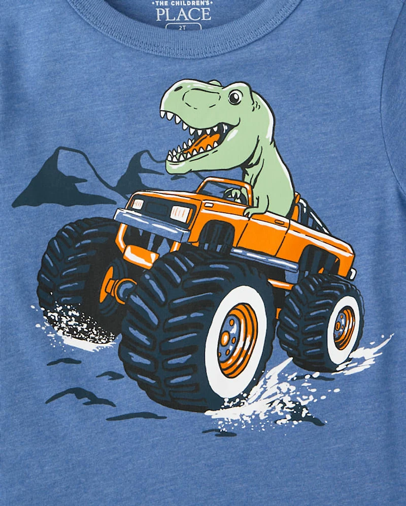 Baby And Toddler Boys Dino Monster Truck Graphic Tee