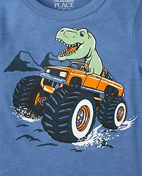 Baby And Toddler Boys Dino Monster Truck Graphic Tee