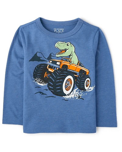 Baby And Toddler Boys Dino Monster Truck Graphic Tee
