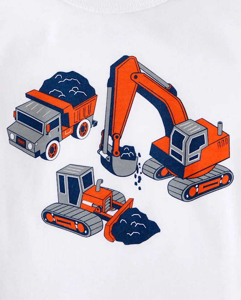 Baby And Toddler Boys Construction Vehicles Graphic Tee