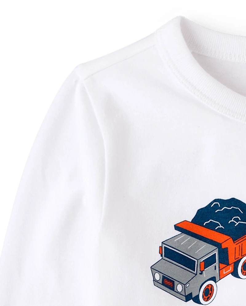 Baby And Toddler Boys Construction Vehicles Graphic Tee