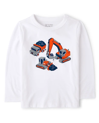 Baby And Toddler Boys Construction Vehicles Graphic Tee