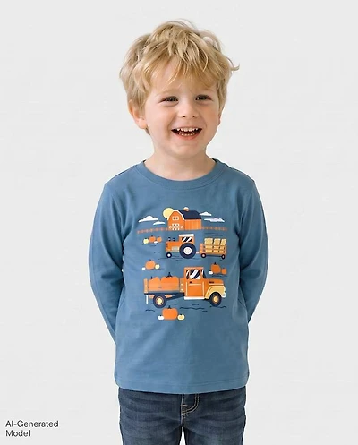 Baby And Toddler Boys Fall Vehicles Graphic Tee