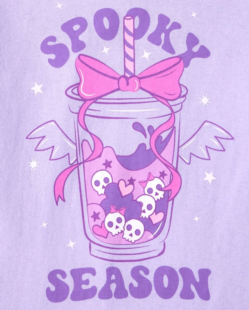 Girls Halloween Spooky Season Graphic Tee