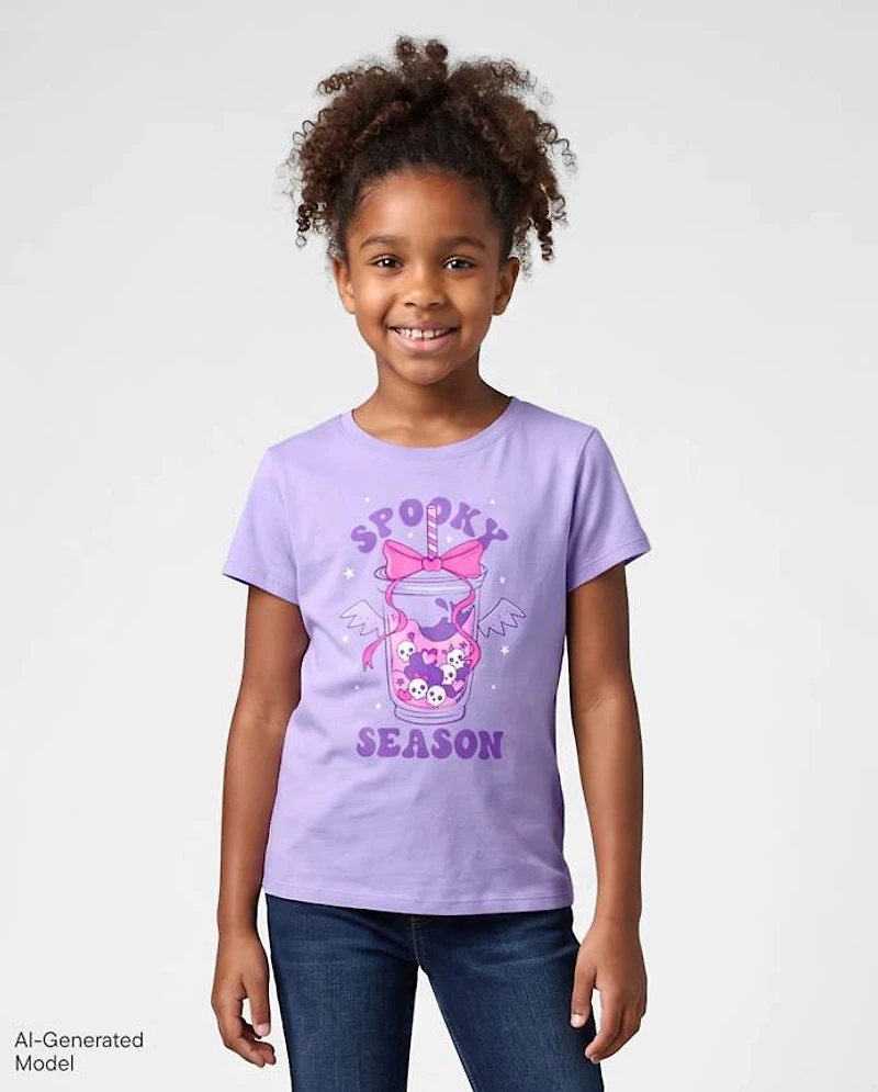 Girls Halloween Spooky Season Graphic Tee