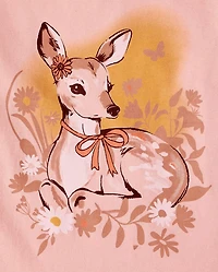 Girls Deer Graphic Tee