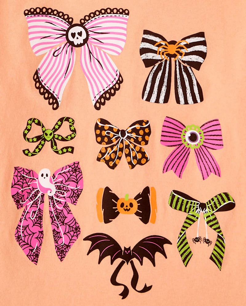 Girls Halloween Bows Graphic Tee