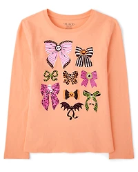 Girls Halloween Bows Graphic Tee