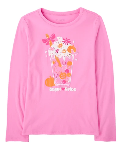 Girls Pumpkin Spice Drink Graphic Tee