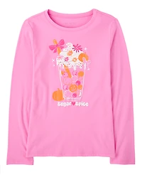 Girls Pumpkin Spice Drink Graphic Tee