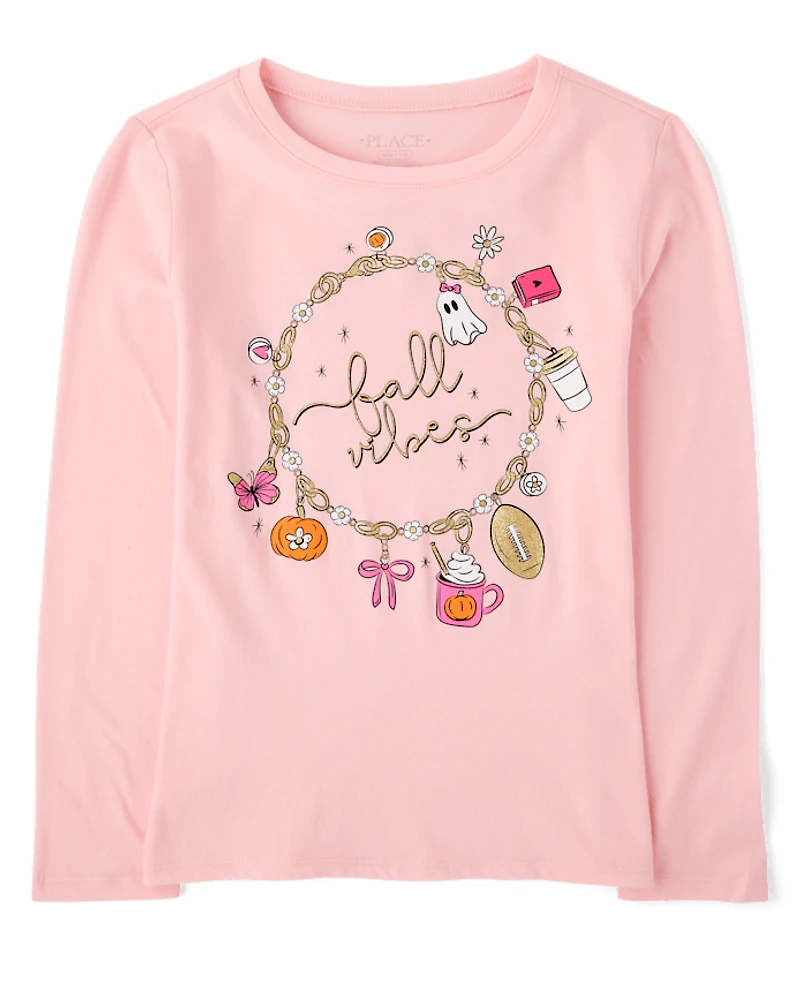 Girls Fall Vibes Graphic Tee