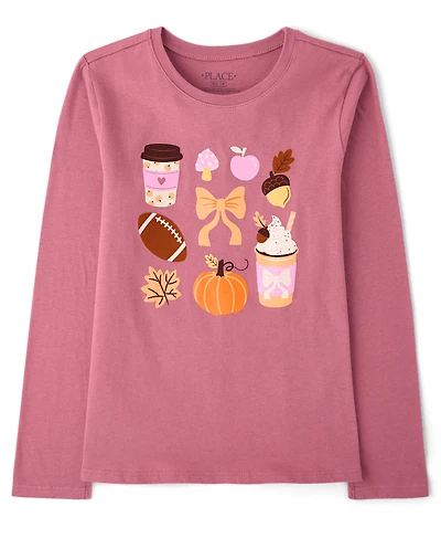 Girls Fall Icons Graphic Tee