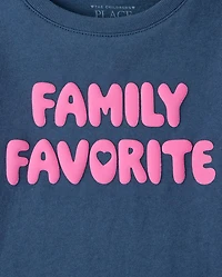 Baby And Toddler Girls Puff Print Family Favorite Graphic Tee