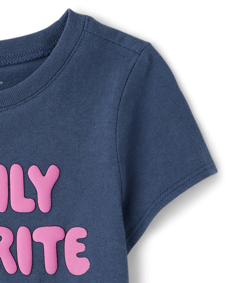 Baby And Toddler Girls Puff Print Family Favorite Graphic Tee