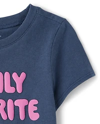 Baby And Toddler Girls Puff Print Family Favorite Graphic Tee