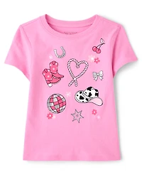 Baby And Toddler Girls Western Doodle Graphic Tee