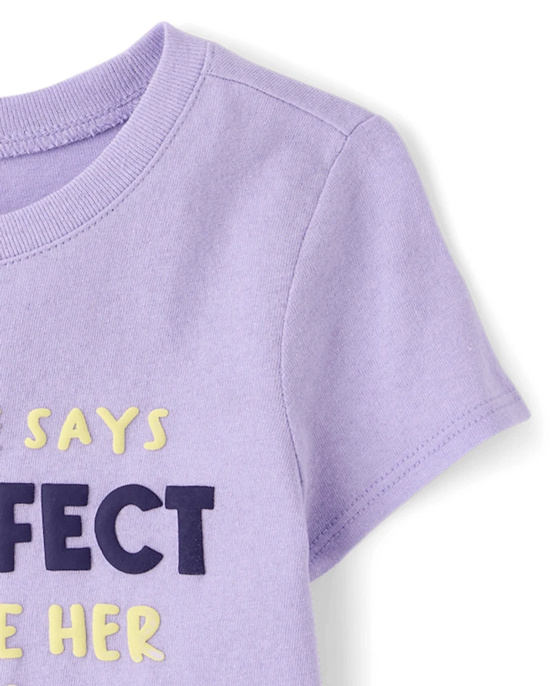 Baby And Toddler Girls Puff Print Auntie Graphic Tee