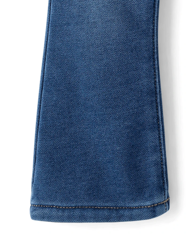 Pantalon de survêtement évasé en molleton français pour petites filles