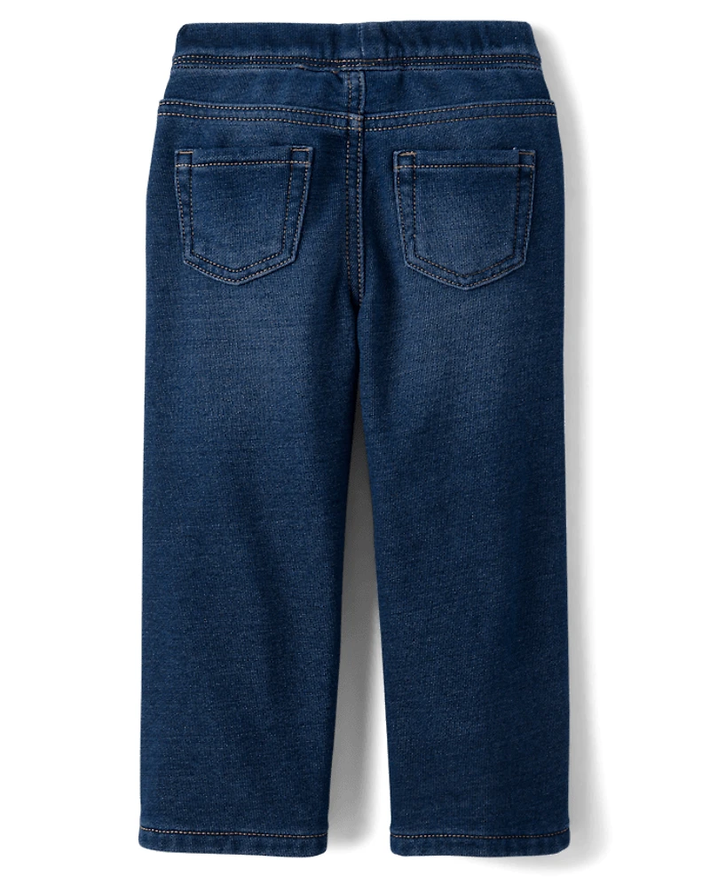 Toddler Girls French Terry Wide Leg Sweatpant Jeans