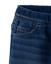 Toddler Girls French Terry Wide Leg Sweatpant Jeans
