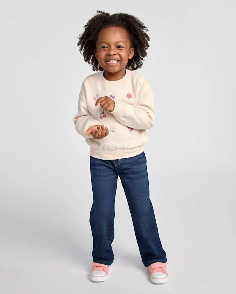 Pantalon de survêtement large en molleton français pour petites filles