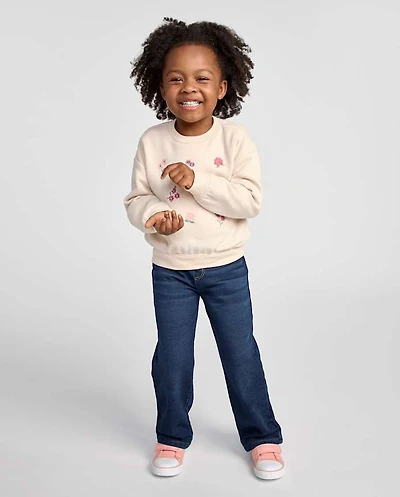 Toddler Girls French Terry Wide Leg Sweatpant Jeans