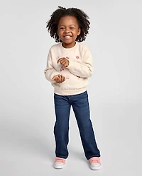 Pantalon de survêtement large en molleton français pour petites filles