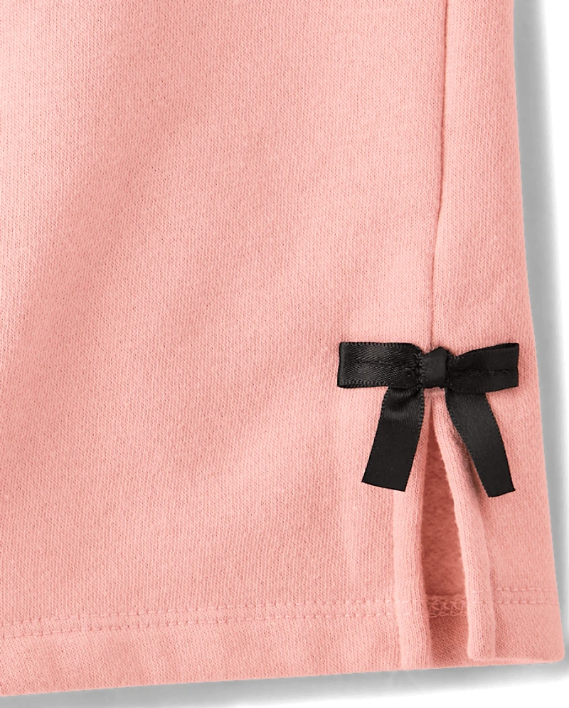 Ensemble 2 pièces en polaire avec nœud pour petites filles