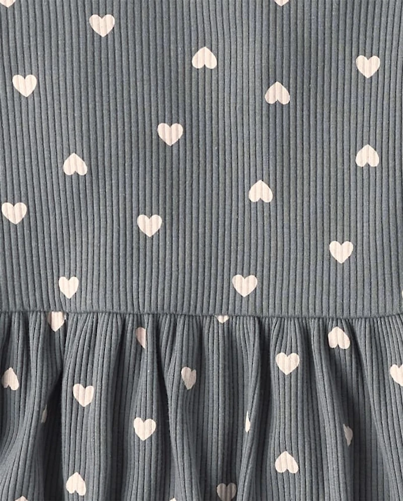 Toddler Girls Heart Ribbed 2-Piece Outfit Set