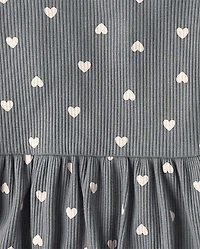 Toddler Girls Heart Ribbed 2-Piece Outfit Set