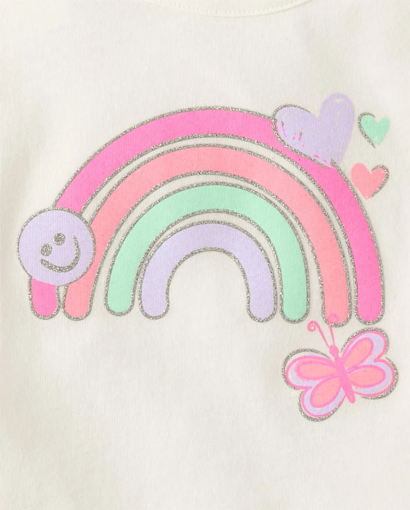 Toddler Girls Rainbow Top 4-Pack
